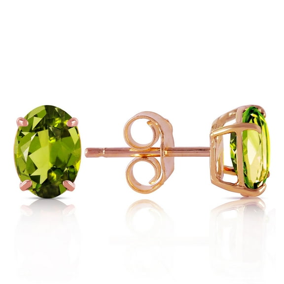 Galaxy Gold 14k Rose Gold Peridot Stud Earrings