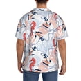 thumbnail image 3 of Yiaed Sea Horse And Corals Print Mens Casual Wrinkle Free Shirts Short Sleeve Button Down Summer Stretch Dress Shirt-Large, 3 of 5