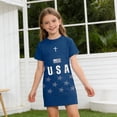 thumbnail image 3 of Grblisyd Red White and Blue Dress for Girls Patriotic Short Sleeve Crewneck A Line Dresses Independence Day 250 Anniversary USA Flag Outfits, 3 of 6