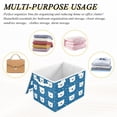 thumbnail image 6 of Yayeee Collapsible Cube Storage Bin with Lid Fabric Closet Decorative Basket with Handles, Blue Polar Bear, 6 of 7