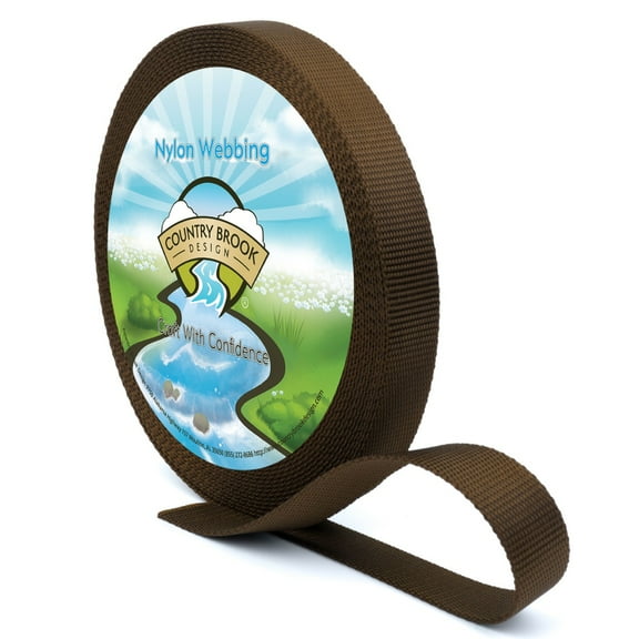 Country Brook Design® 3/4 inch Brown Heavy Duty Nylon Webbing, 10 Yards