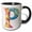 Black/White, variant on 3drose, Colorful Monogram Letter P, 11oz Two-tone Red Mug