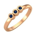 thumbnail image 2 of Round Shape Blue Sapphire Stackable Women Mother's Day Gift Ring 925 Silver Rose Vermeil Delicate Jewelry, 2 of 3