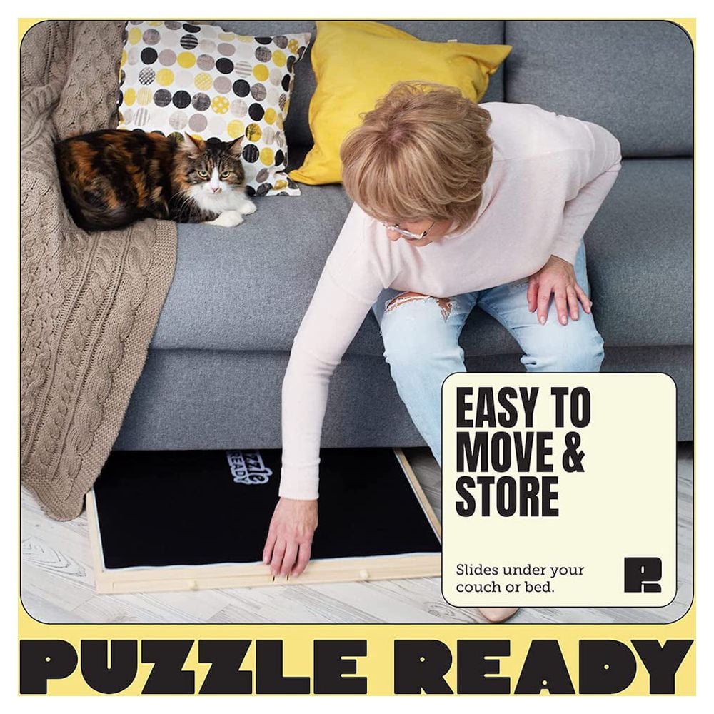 Puzzle Ready - Wooden Puzzle Board for 1500 Pcs with Drawers & Cover Mat -  40.5x27 