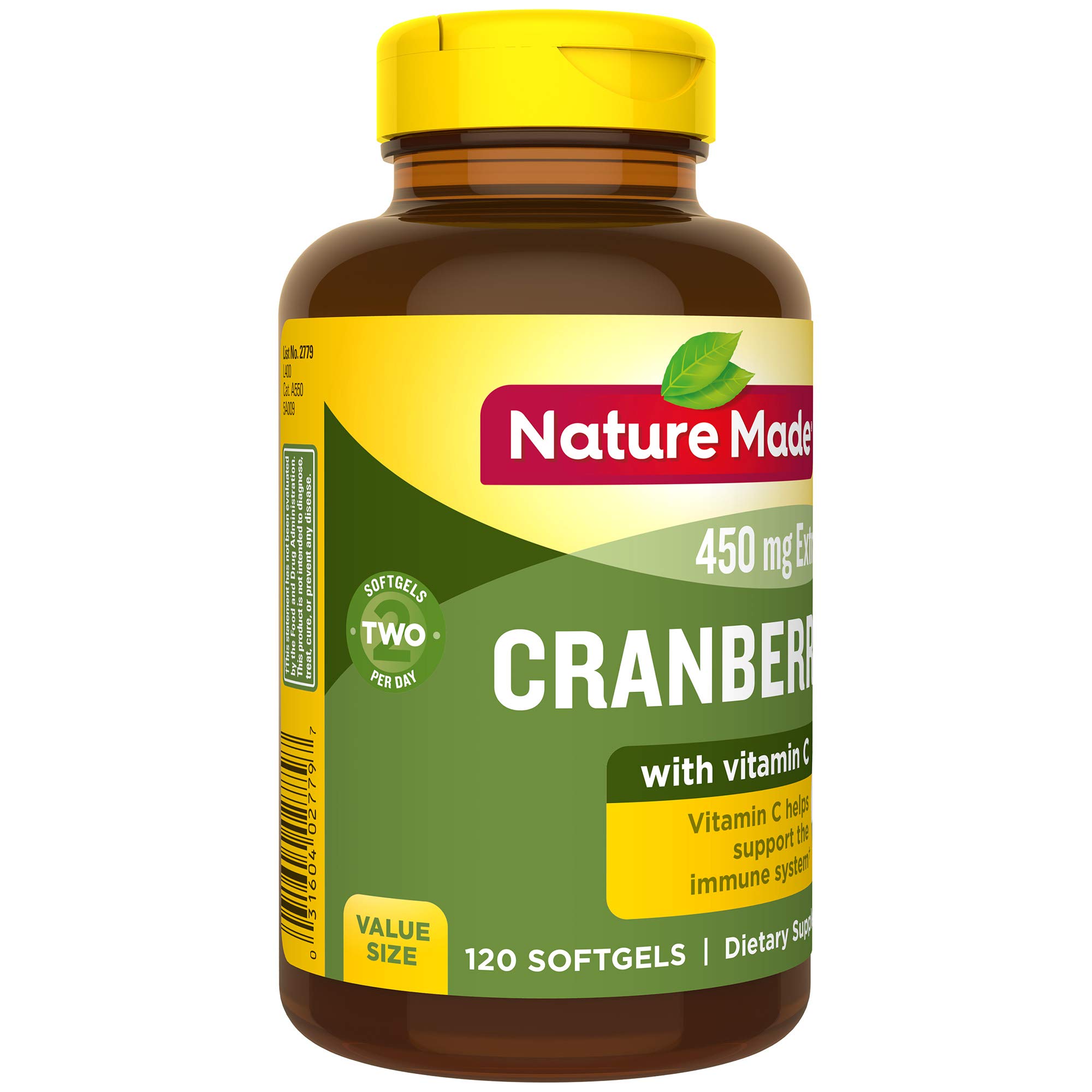 Nature Made Cranberry Vitamin C Supplement Capsules For Immune Support Value Size 120 Ct