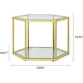 thumbnail image 2 of Modular Gold Stainless Steel Coffee Table Set – Interchangeable Hexagonal Glass End Tables for Living Room, Bedroom, or Lounge Spaces (Gold,6), 2 of 7