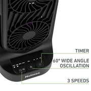 Holmes 13 DuoBreeze Desk Fan, Dual Blade, 3-Speed, Timer, Tilt, CleanBreeze, Black