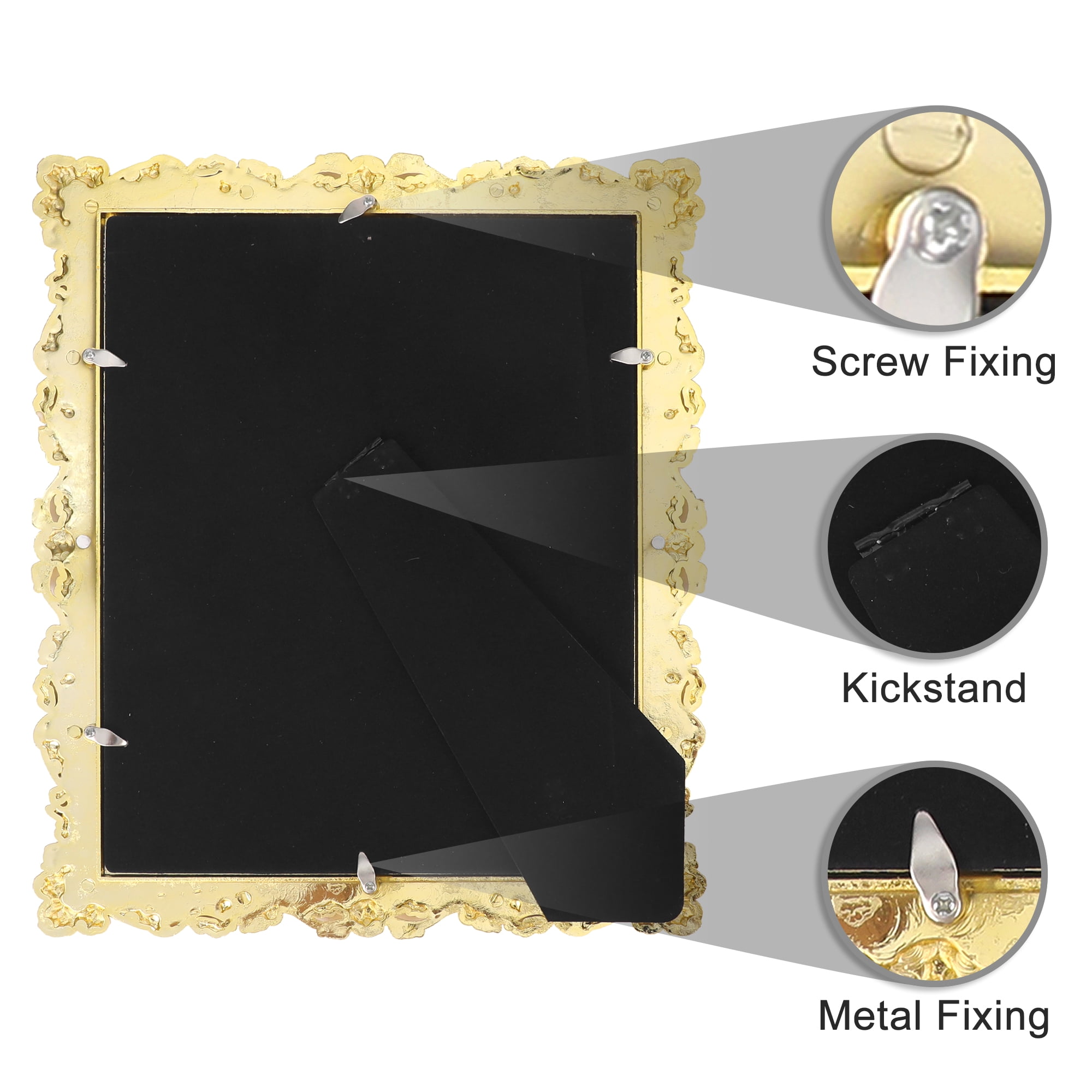 Unique Bargains Picture Frame Luxury Photo Frames Gold 7x10