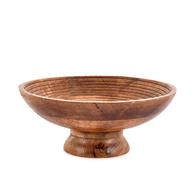 Frutero NIRMAN redondo de madera de mango para servir 30,48 cm