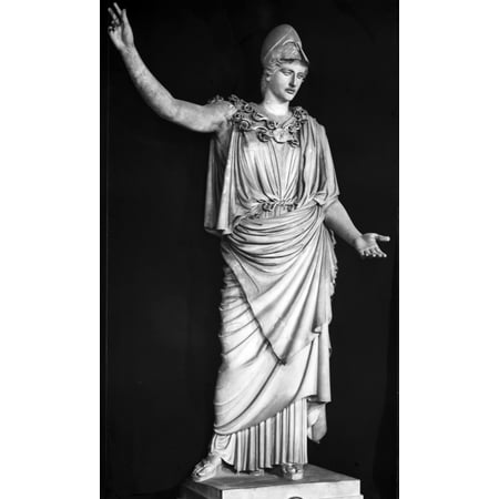 Nice Roman Bronze - AthenaMinerva Nthe Velletri Pallas 1St Century Roman Marble Copy Of A Lost Greek Bronze Rolled Canvas Art - (24 x 36)