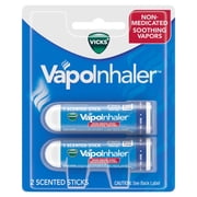 Vicks VapoInhaler, Soothing Non-Medicated Vapor Inhaler with Menthol Scent, 2 Count