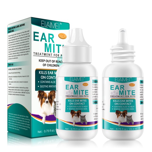 Elaimei ear mite Treatment For Pets,clean Ear Mites,Contains Aloe To