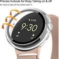 thumbnail image 4 of KOMI Hard PC Case Built in Tempered Glass Screen Protector for Google Pixel Watch 2 (2023) / Google Pixel Watch, Durable Matte Protective Cover Bumper for Google Pixel Watch 2/1, Transparent, 4 of 5