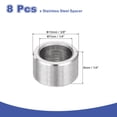 thumbnail image 2 of 8 Pcs Entretoises en Acier Inoxydable 304 3/8 Pouces OD x 1/4 Pouces ID x 1/4 Pouces Longueur(10x7x6mm) Vis Support de Bague Finition Simple Non Filetée Entretoises Rondes en Métal pour Vis M3 Boulons et Tringles, Argent, 2 of 6