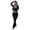 Black, variant on Women's 3 Piece Workout Outfit Cropped Jacket Tank Top Flare Pants Soft Stretch Tummy Control High Waist Athletic Loungewear Set for Gym Daily Streetwear Pink 2XL