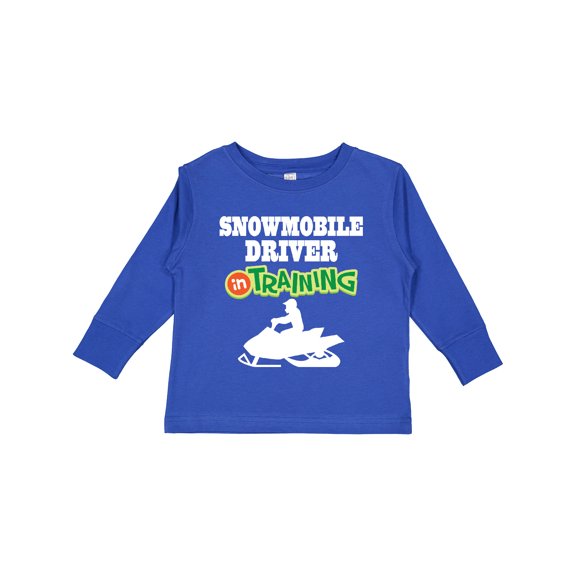Inktastic Snowmobile Driver in Training Boys Long Sleeve Toddler T-Shirt