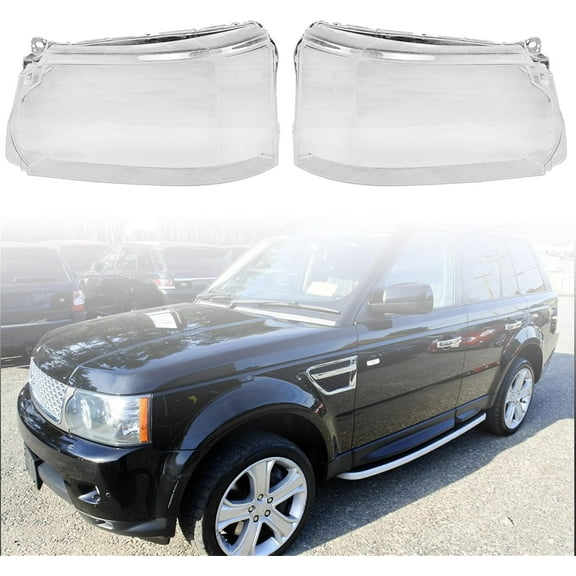 EPOTOOR Headlights Pair of Lens Cover Lampshade Replacement for Land Rover Range Rover Sport 2010-2013 Left and Right Side (Passenger and Driver Side)