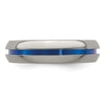thumbnail image 5 of Edward Mirell Titanium with Blue Anodized Center Stripe Domed 6mm Band, 5 of 6
