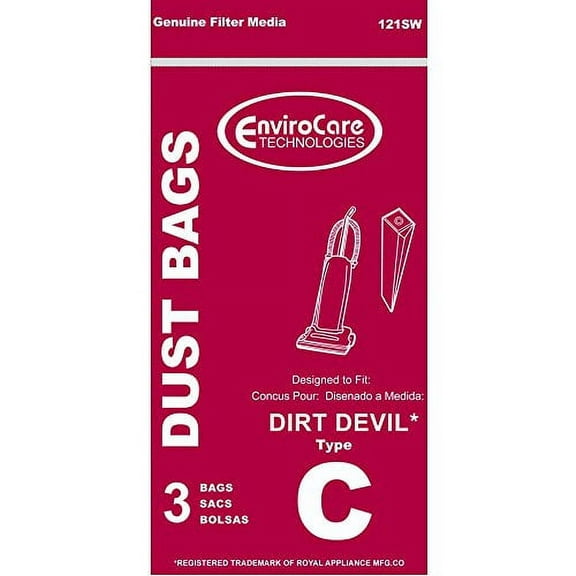 Compatible with Dirt Devil Type C Vacuum Bags - Generic - 3 Pack