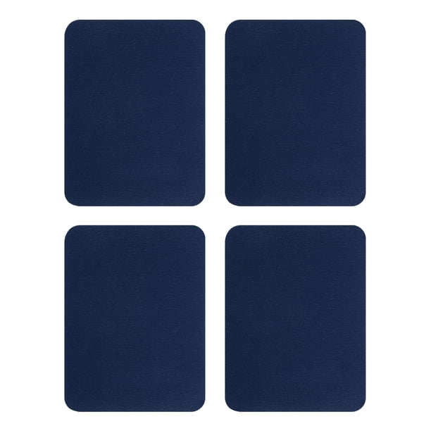 Uxcell 4Pcs Parches de planchar para reparación de ropa, parche de tela de algodón para ropa, pantalones y bolsas, 5x4 pulgadas azul marino