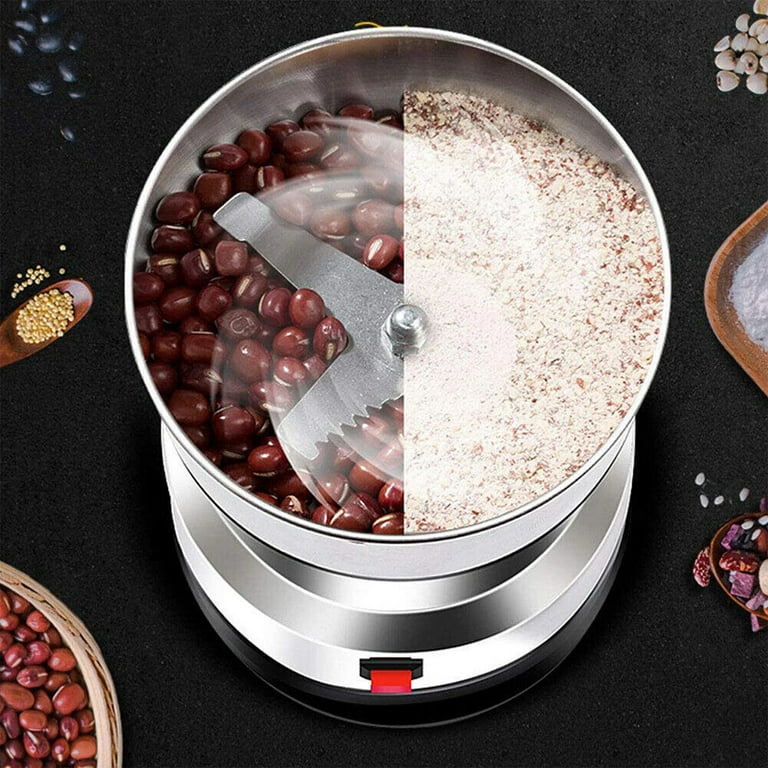 Electric Coffee Grinder Large Capacity Stainless Steel Electric Coffee Bean  Grinder 200W Grain Mill for Spices Nuts Grains Dry Herb