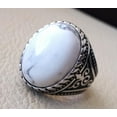 thumbnail image 4 of Howlite Mans Ring, Natural White Howlite Ring, Birthstone, Silver Jewelry, 925 Silver Ring, Birthday Gift, Heavy Mens Ring, Arabic Design, Ottoman Style Ring, Christmas, Turkey Mens Signet Ring, 4 of 6