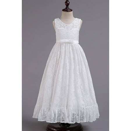 - Kids Baby Girls Lace Covered Long Fancy Dress