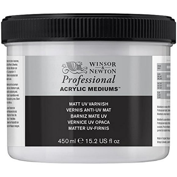 Winsor & Newton Vernis Acrylique Professionnel UV Moyen Mat, 450 Ml