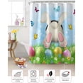 thumbnail image 6 of Easter Shower Curtains for Bathroom Funny Rabbit Fabric Shower Curtain with Hooks, Spring Eggs Shower Curtain Set, Watercolor Pastel Bathroom Curtains Decoration, Waterproof Polyester, 72"x84" Long, 6 of 6