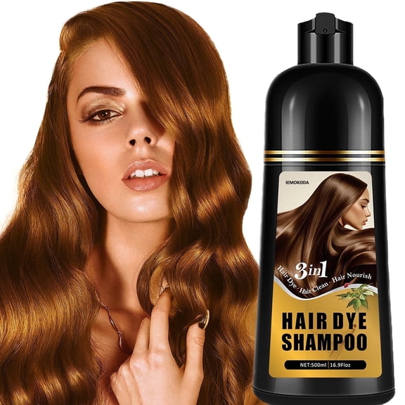Hair Dye Shampoo 3in1, Blonde Golden Brown Instant Hair Color Dye Shampoo For Women Men, Long-lasting Hair Color Shampoo With Conditioner, Champu Con Tinte Para Canas,Unisex Gentle Formula,16.9 floz