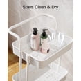 thumbnail image 6 of Three-Tier Rolling Cart with Wheels - Rolling Storage Cart with Hanging Cups and Hooks - Mobile Multi-Purpose Cart for Office, Kitchen, Craft Room - Arts and Crafts Storage Box, 6 of 7