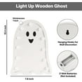 thumbnail image 3 of Halloween Decorations, Halloween Room Decor, Light Up Wooden Ghost, Handmade Ghost Board with Light for Halloween Indoor Outdoor Decoration, Suitable for Kitchen Mantel Tabletop Window(1PC), 3 of 8