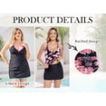 thumbnail image 6 of RELLECIGA Women's V Neck Ruched Tankini Swimsuit With Skirt Two Piece Bathing Suits, 6 of 10