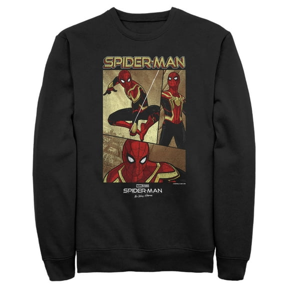 Men's Marvel Spider-Man: No Way Home Three Panel Poster Sweatshirt Black Medium