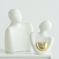 thumbnail image 2 of Ceramic Couple Statue - Modern Shelf Decor Knick Knacks for Shelves, Valentine's Day Wedding Gifts, Home Decor for Living Room, Bedroom, Bookshelf & TV Stand, 2 of 5