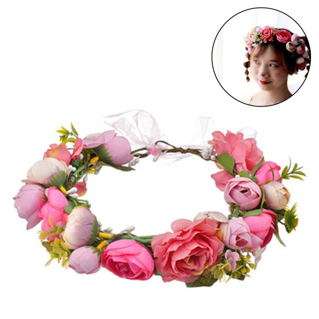 herramientas para el cuidado del cabello Corona nupcial de flores ajustable a mano, tocado de rosa de simulación, accesorios para el cabello hechos a mano, accesorios de boda Zhivalor 2036009-1