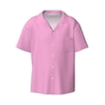 thumbnail image 4 of Uemuo Pink Pattern Cotton Linen Short Sleeve Shirts,Casual Lightweight Button Down Shirts,Vacation Beach Summer Tops-Medium, 4 of 7