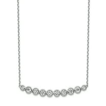 Primal Silver Sterling Silver Cubic Zirconia 16-inch with 2-inch Extension Necklace