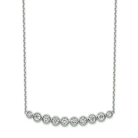Primal Silver Sterling Silver Cubic Zirconia 16-inch with 2-inch Extension Necklace