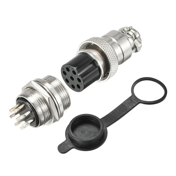 Uxcell 20mm 8 Terminals 5A 150V GX20 Aviation Connector with Plug Cover 2 Sets