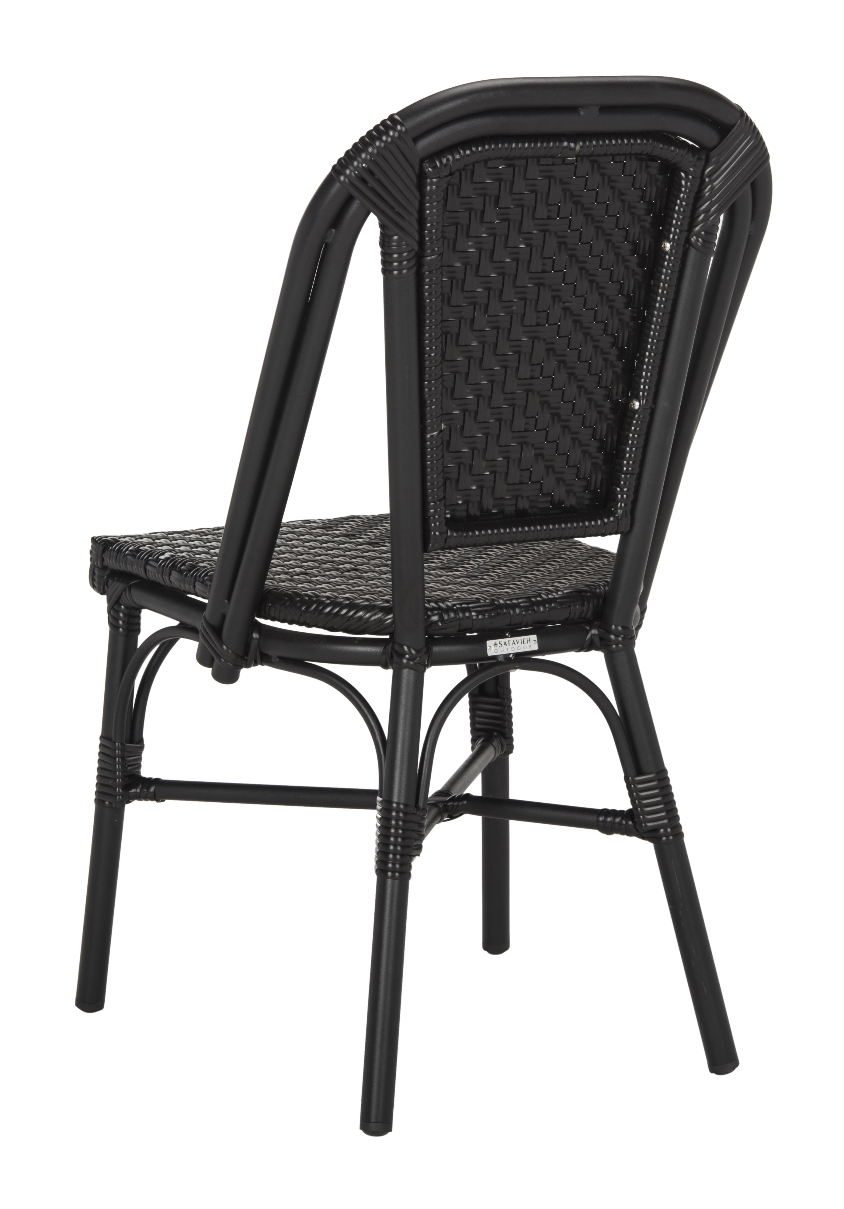 Safavieh Daria Outdoor Patio Stacking Side Chair, Set of 2 - Black