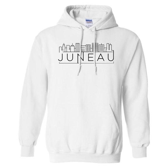 Skyline Juneau Alaska Hoodie Sweatshirt Unisex Large White