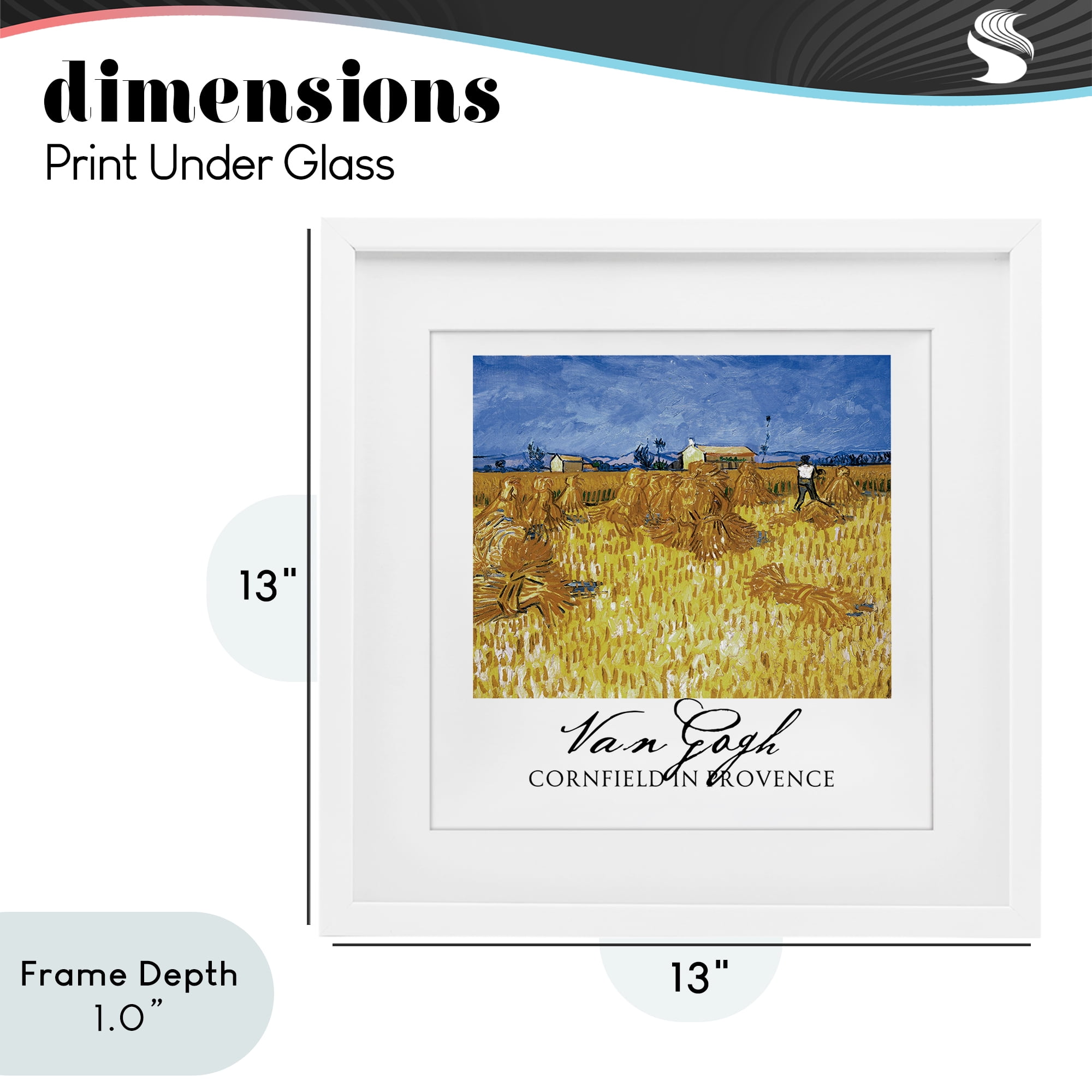 Stupell Industries Van Gogh Cornfield Provence White Framed Print Under Glass, design by Vintage Hustle