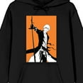 thumbnail image 2 of Bleach 1000 Year Blood War Ichigo Orange Background Adult Black Hooded Sweatshirt-XXL, 2 of 5