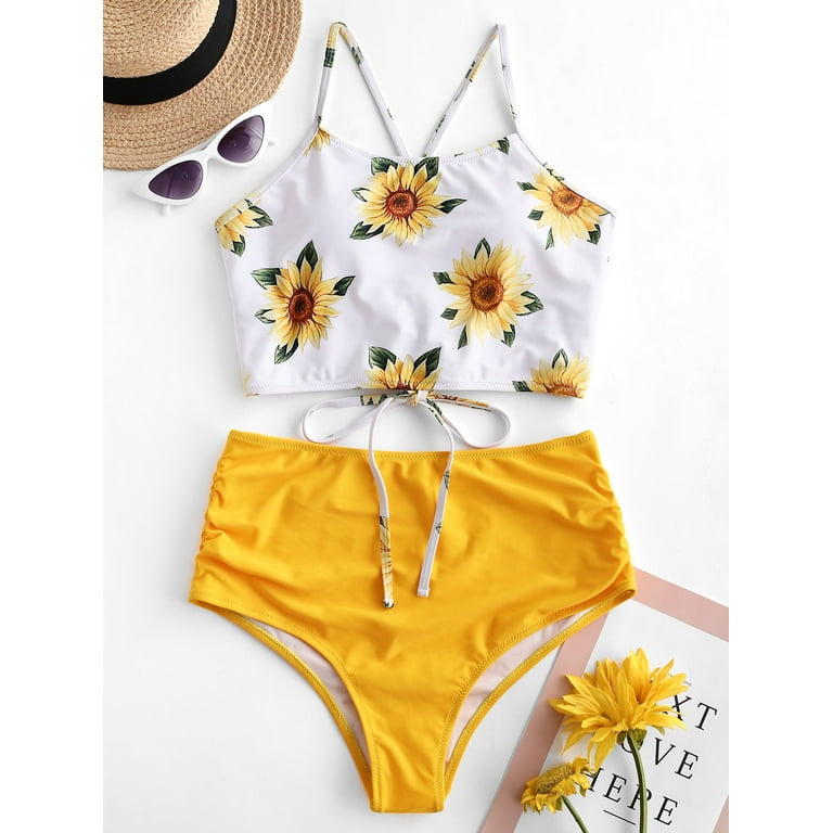 Zaful hotsell sunflower tankini
