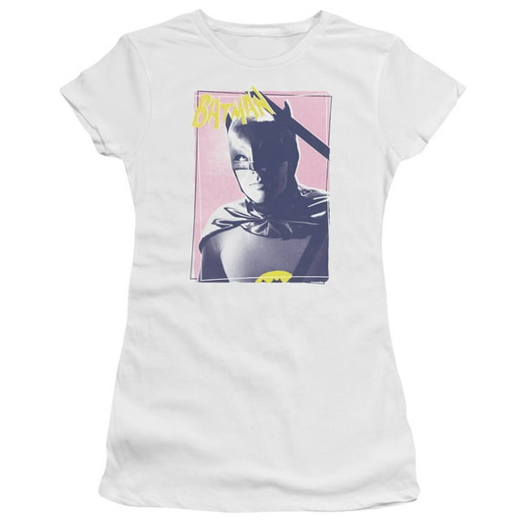 Batman Classic TV Wayne 80S S/S Junior Women's T-Shirt Sheer-White
