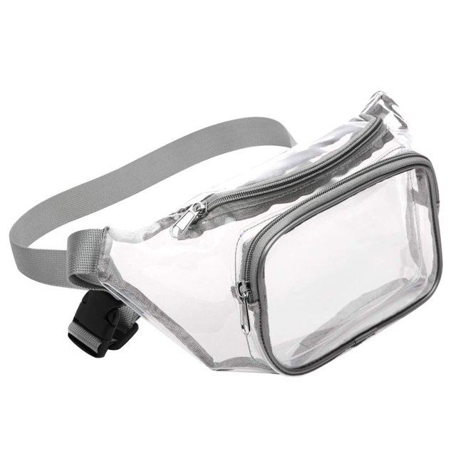 2 Piezas Cintura Impermeable Transparente Mini Riñoneras Deportivo (gris)