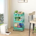 thumbnail image 4 of Carrito utilitario JIUYOTREE con ruedas bloqueables de 3 niveles, color verde, 4 of 8