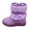 Purple, variant on Toddler Snow Boots for kids Fashion Winter Plush Platform Boots Little Kids Ankle Boots Toddler Kids Wool Lined Slippers Girls Boys Outdoor Warm Indoor Home Anti- Trendy Mini Boots