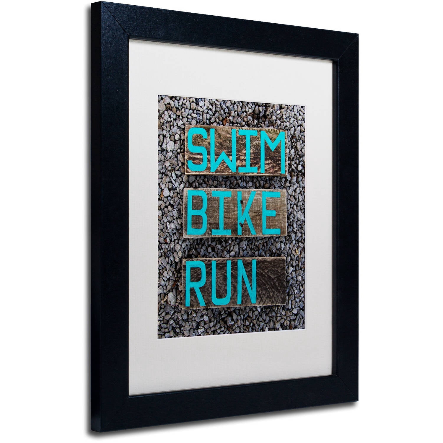 Trademark Fine Art 'The Triathlete' Canvas Art by Nicole Dietz, White Matte, Black Frame